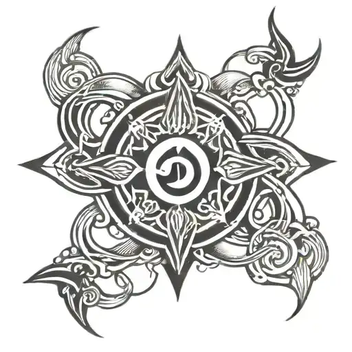 Mahadev tattoo on center symbolizing infinity symbol intertwined tattoo design idea