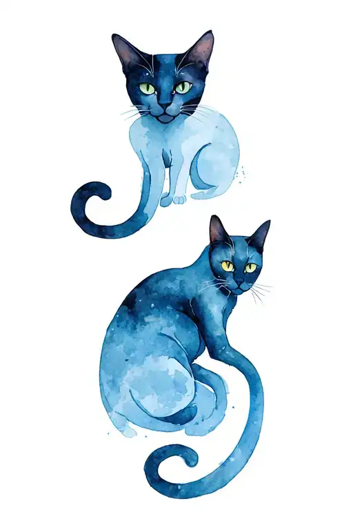 Three black cat tattoo design idea