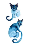 Three black cat tattoo design idea