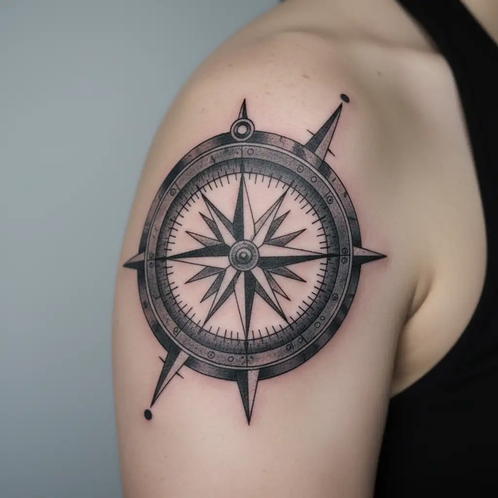 Nautical Compass tattoo design idea