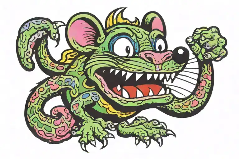 rat fink tattoo design idea
