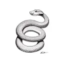 Eden apple tree snake wrapped round tattoo design idea