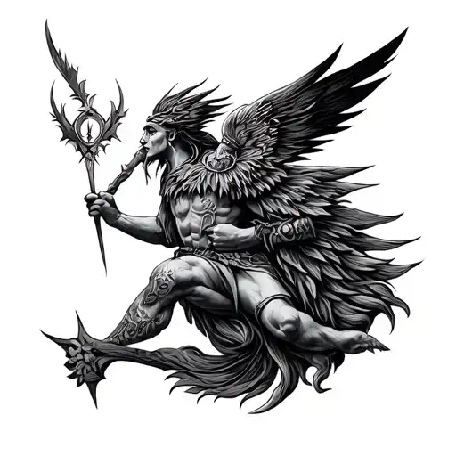 lithuanian pagan gods tattoo design idea