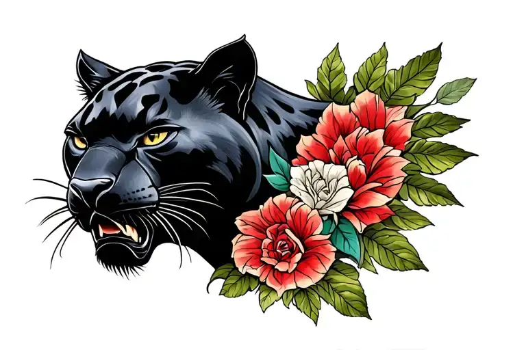 American trad tattoo design black panther for chest tattoo tattoo design idea