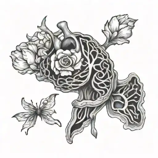 Lung Cancer tattoo design idea