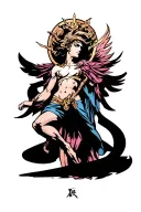 trans god Hermes tattoo design idea