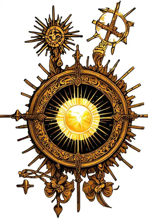 Catholic monstrance  tattoo design idea