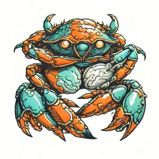 three eyed crab   tattoo design idea