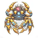 three eyed crab   tattoo design idea