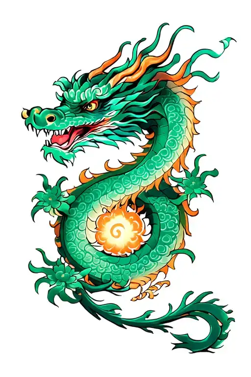 Jade Dragon tattoo design idea