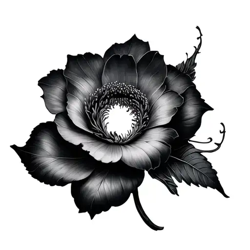 yen yang center flower intertwined with the infinity symbol  tattoo design idea