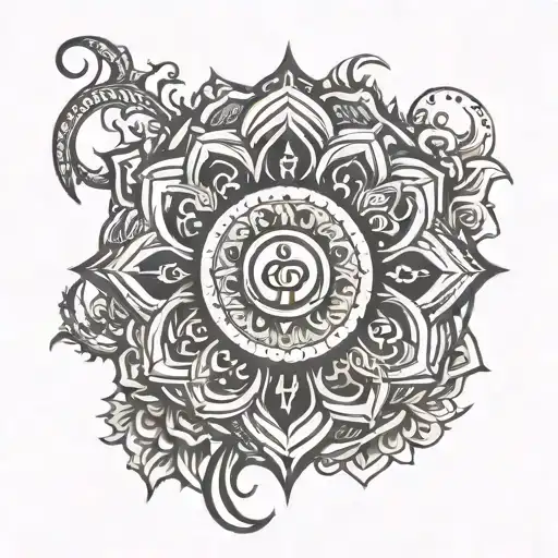 sanskrit spiritual line for karma in life tattoo design idea