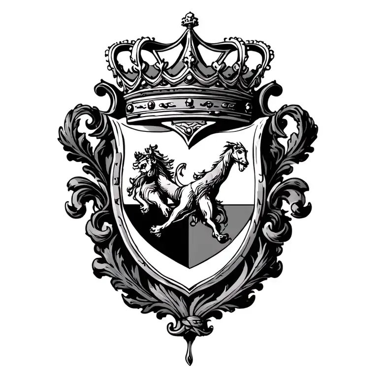 Mazzariello family crest heraldry crown tattoo design idea