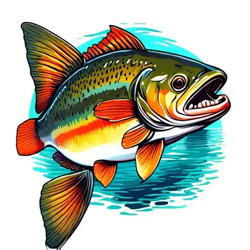 rainbow trout tattoo design idea