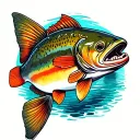 rainbow trout tattoo design idea