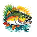 rainbow trout tattoo design idea