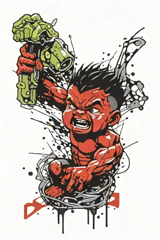 gangster baby hulk tattoo design idea