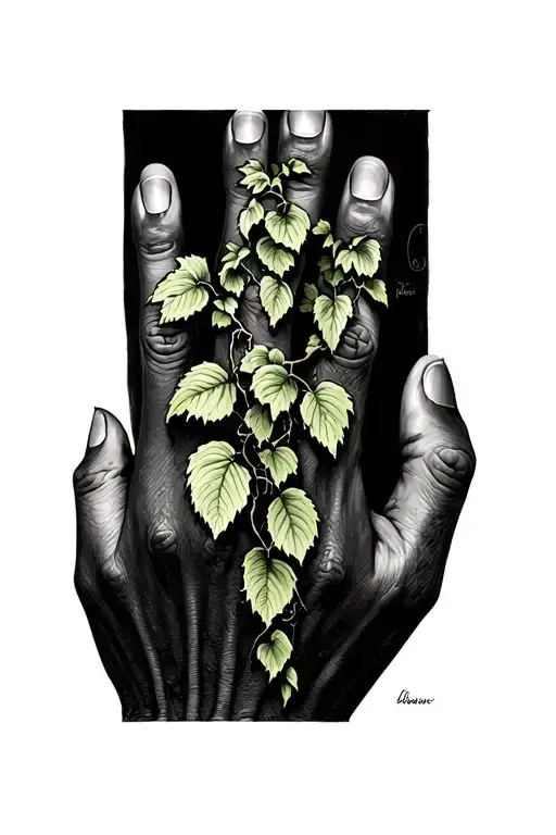 a vine growing down my hand stoping at the end of my finger  tattoo design idea