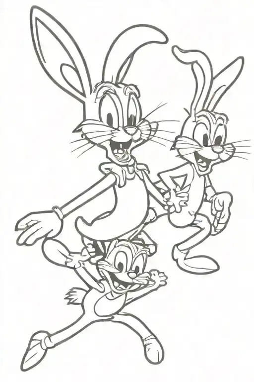 bugs bunny and daffy getting high   tattoo design idea