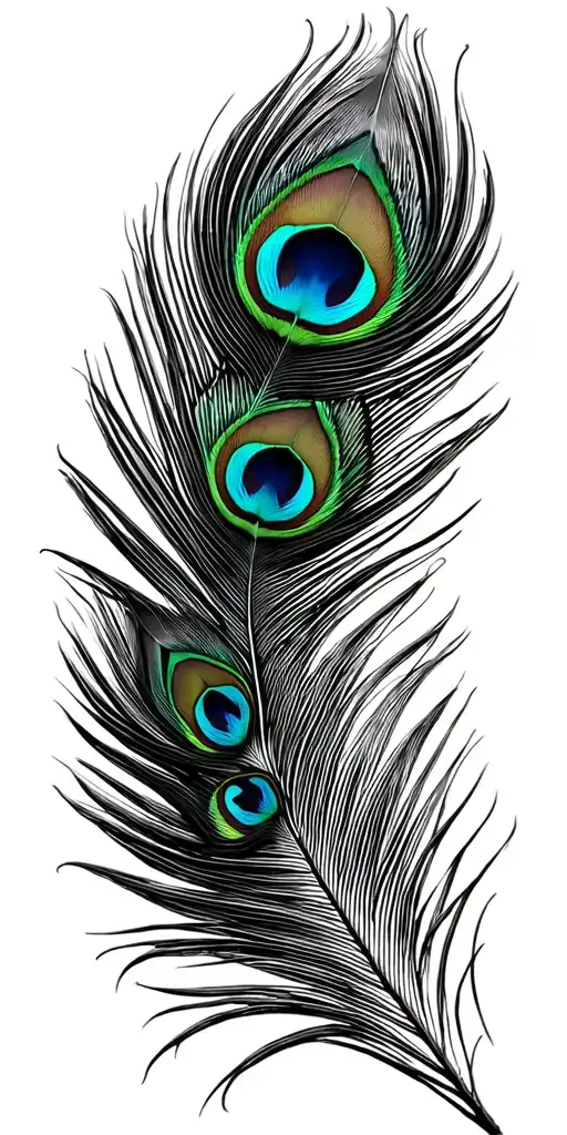 peacock feathers seamless pattern black and white tattoo design idea