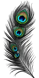 peacock feathers seamless pattern black and white tattoo design idea