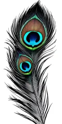 peacock feathers seamless pattern black and white tattoo design idea