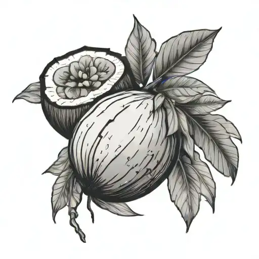 coconut and apricot tattoo design idea