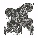 Linux terminal root, in binary code I love you and the number 17 tattoo design idea