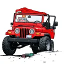red jeep with roof down tattoo design idea