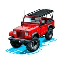 red jeep with roof down tattoo design idea