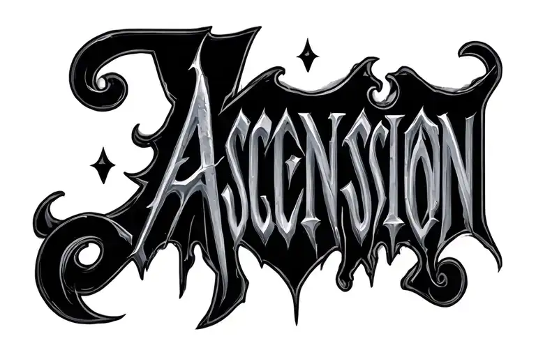 Ascension Text tattoo design idea