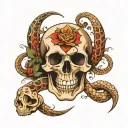 serpent and skull tattoo design idea