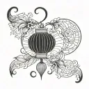 chinese lantern shining light tattoo design idea