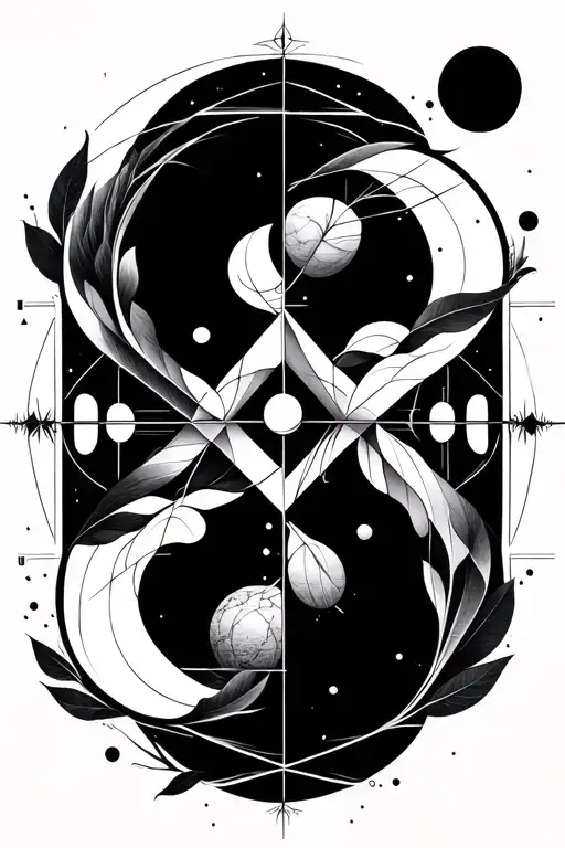 geomtrical nature physics astronomy tattoo design idea