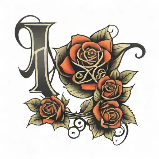 lower back tatto with roses and initials tw  tattoo design idea