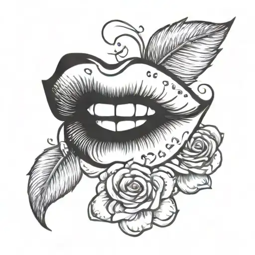 xoxo with a kiss mark tattoo design idea