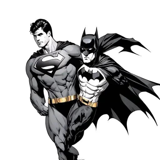 Superman vs batman tattoo design idea