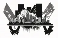 Atlanta Skyline tattoo design idea