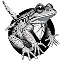 frog in suit tattoo design idea