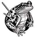 frog in suit tattoo design idea