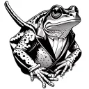 frog in suit tattoo design idea