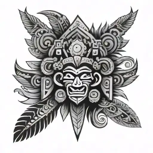 aztec tribal patterns tattoo design idea