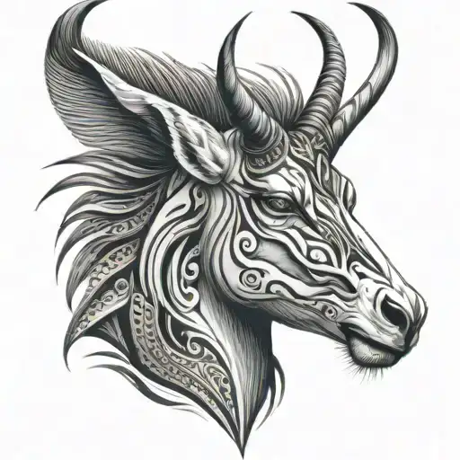 arabian oryx tattoo design idea