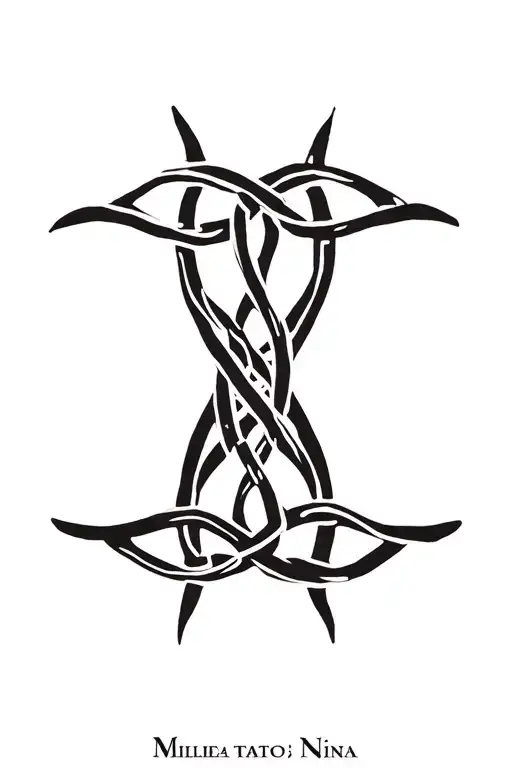 "Nina" "Nina" Celtic knot intertwined tattoo design idea