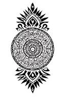 piscess aztec calendar tattoo design idea