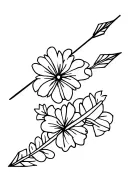 Native American arrow with two flowers tattoo design idea