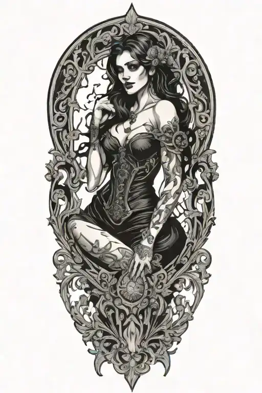 fortuna goddess sexy fit tattoo design idea