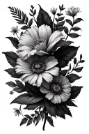 make a long skinny spine tattoo including the birth month flowers for february, may, july, august, and december  tattoo design idea