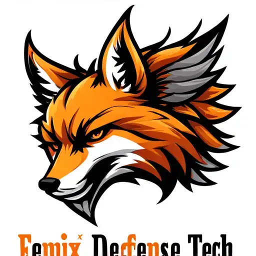 "Fenix Defense Tech" Military Style Fox Head with Phoenix Body with strength logo tattoo design idea