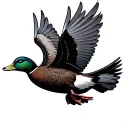 duck flying tattoo design idea